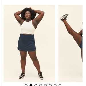 Girlfriend collective sport skort (midnight)